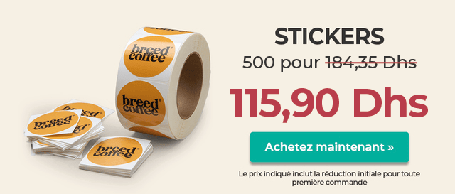 Imprimer Stickers au meilleur prix. Haute qualité et livraison rapide.